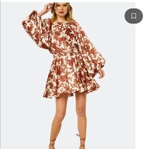 MISA satin floral dress
